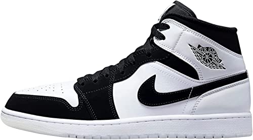 Nike Men's Air Jordan 1 Mid Sneaker, White/Black-multi Color, 8.5