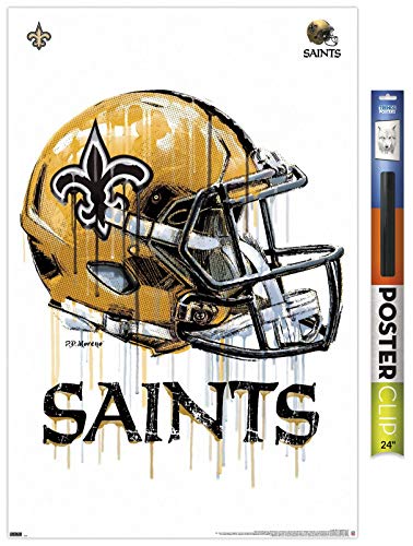 Trends International NFL New Orleans Saints - Drip Helmet 20 Wall Poster, 22.375