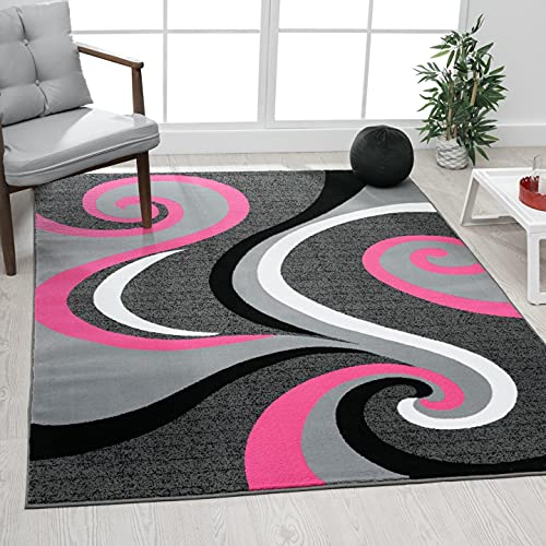 0327 Pink 8x10 Area Rug Carpet Large New