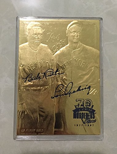 Babe Ruth & Lou Gehrig 70TH Anniversary Sculpted Signature 23KT Gold Card!