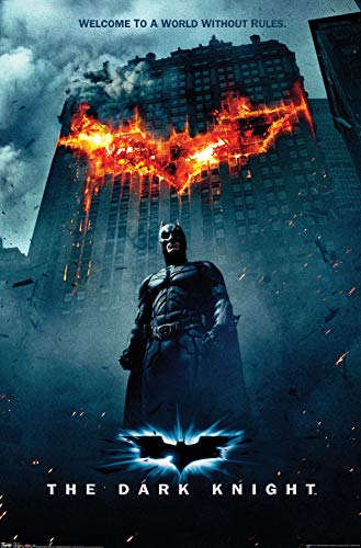 Trends International DC Comics Movie - The Dark Knight - Batman Logo on Fire One Sheet Wall Poster, 14.725