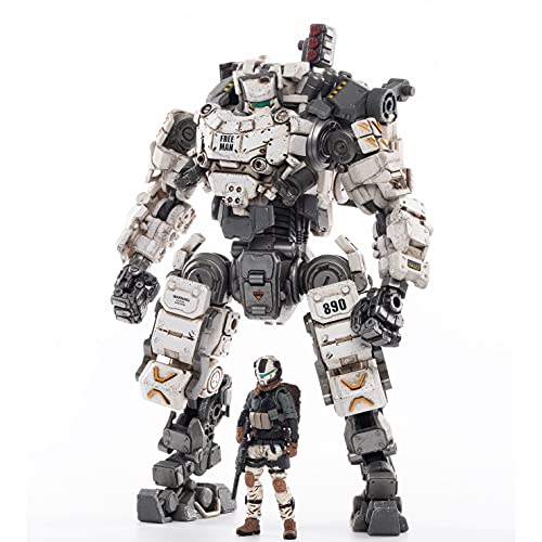 JoyToy 1/25 Action Figures White Steel Bone Mechina Armor and Female Soldier Anime Figure Collection Modern Military Model Dark Source Toys