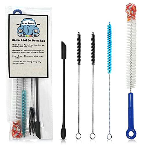 Blue Beetle Brushes - Bong Cleaner, Water Pipe Cleaner, Bong Cleaner Kit, Bong Brush, Bowl Cleaner