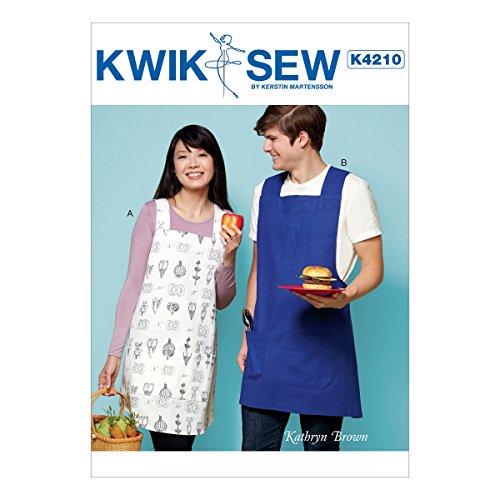 McCall Pattern Company Kwik Pullover Unisex Aprons with Criss-Cross Straps and Patch Pockets Sewing Pattern, XS-S-M-L-XL