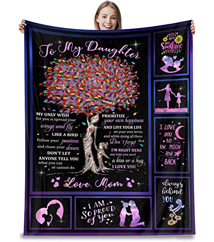 FFXNÂ toÂ MyÂ DaughterÂ BlanketsÂ fromÂ MomÂ DaughterÂ GiftsÂ LetterÂ PrintedÂ ThrowÂ FleeceÂ BlanketsÂ BirthdayÂ GiftsÂ ThanksgivingÂ DayÂ HolidayÂ BlanketÂ forÂ BedÂ CouchÂ LivingÂ RoomÂ (Mom,Â 60âx80â)