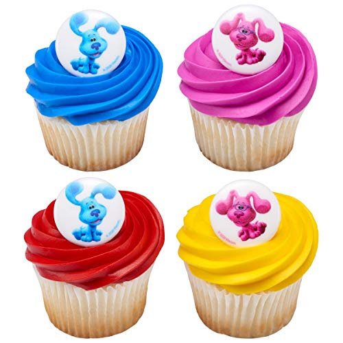 Blue's Clues Blue and Magenta Cupcake Rings Toppers Decoration