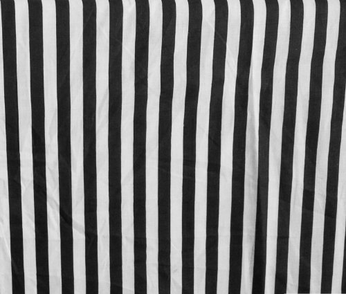 Stripes Small Black White Poly Cotton 58 Inch Fabric By the Yard (F.E.) by The Fabric Exchange