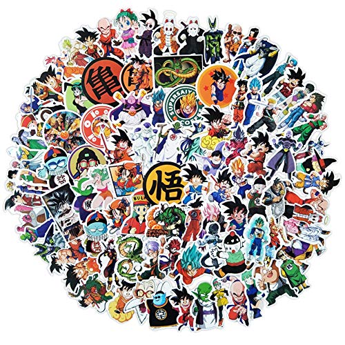 Tvoip 100PCS/pack Cartoon Stickers Dragon Ball Super Anime for Laptop Luggage Bags Bike Phone Styling Cute Toys Doodle PVC Creative