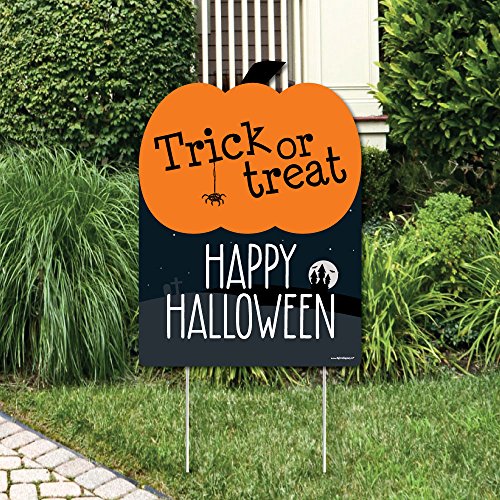 Trick or Treat - Outdoor Halloween Decorations - Happy Halloween Yard Sign - Welcome Yard Sign