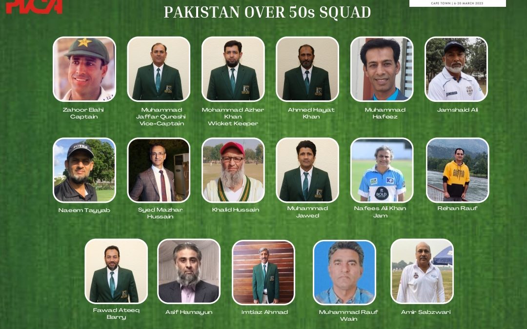 Pakistan Over 50s Squad for the World Cup