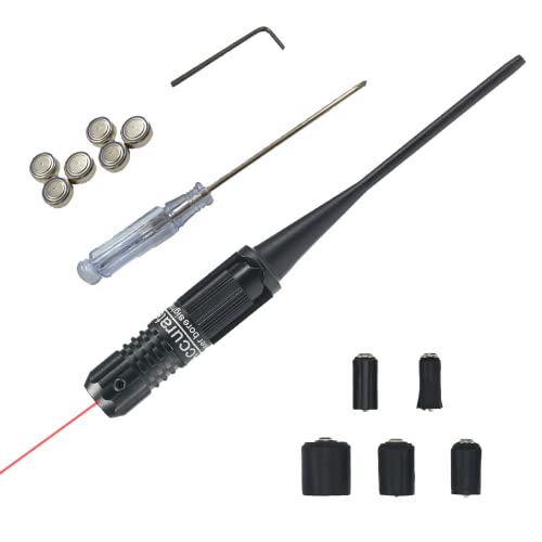 Pinty Red Laser Bore Sight Kit for .22 to .50 Caliber, Red Dot Boresight, Rifle Scope Sighting Accessories, High Power Laser Bore Sighter for Shotgun 380 45 Pistol