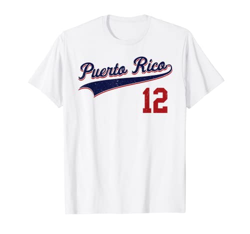 Retro Puerto Rico Beisbol T-Shirt Jersey Boricua Baseball 12