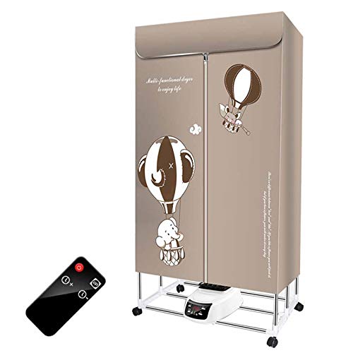 Clothes Dryer 110V Electric Foldable 2-Tier Drying Machine with Remote Control Heater Double Layer Stainless Steel Rack for Home,Apartment,Hotel,Student Dorm