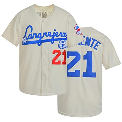 Men's World Classic 21 Clemente Puerto Rico Baseball Jersey Beige Black Stitched (L, Beige)