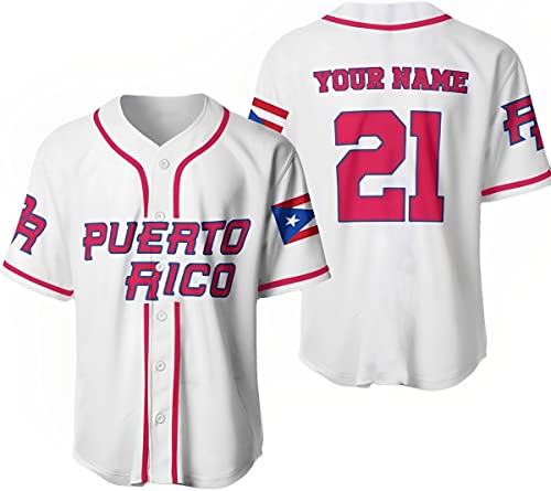 Personalized Name & Number Sports Puerto Rico AOP Baseball Jersey Unisex XS-5XL (Style 00