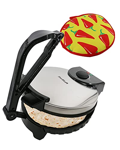 10inch Roti Maker by StarBlue with FREE Roti Warmer - The automatic Stainless Steel Non-Stick Electric machine to make Indian style Chapati, Tortilla, Roti AC 110V 50/60Hz 1200W