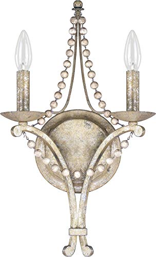 Capital Lighting 4442SQ-000 Adele French Country Beaded Wall Sconce, 2-Light 120 Total Watts, 18