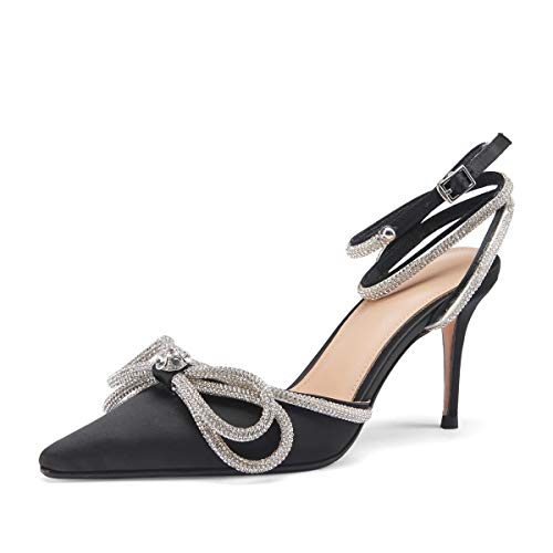 Take A Step In Style With The Best Black Satin Slingback Heels!