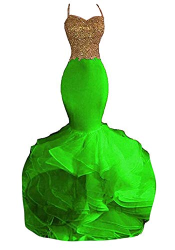 Fanciest Spaghetti Straps Mermaid Prom Dresses 2023 Long Satin Formal Dresses Party Evening Gowns Lime Green 2 US10