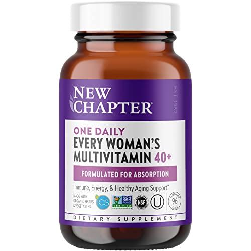 New Chapter Women's, Every Woman's One Daily 40+ Fermented with Probiotics + Vitamin D3 + B Vitamins + Organic Non-GMO Ingredients - ct Multivitamin, 96 Count (Pack of 1)