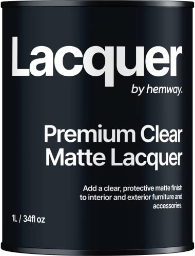 Hemway Clear Matte Lacquer 1 Litre / Quart UV Multi-Surface Sealant, Interior & Exterior, Protection, Top Coat, Chalk Based Furniture Paint, Water-Based, Fast Drying, Wood, Metal, Glaze, Low Odour