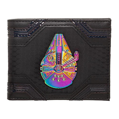 Star Wars Millennium Falcon Badge Trifold Chain Wallet, Disney Han Solo Wallet Chain