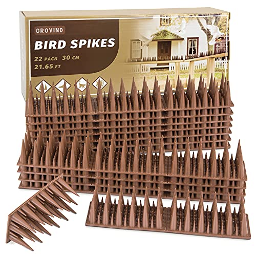 Grovind 21.6 FT Bird Spikes for Outdoor, Bird Spike for Fences and Roof - 22 Pack