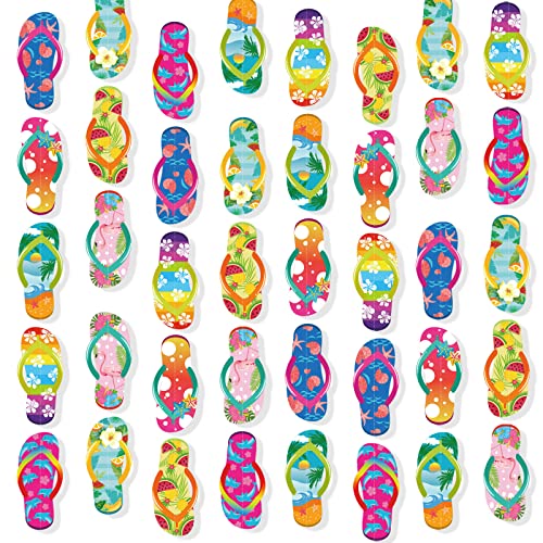 HOWAF Summer Party Flip Flop Hanging String, Flip Flop Garland Banner for Beach Party Decoration Supplies, Hawaii Flip Flop Background Garland for Tropical Theme Birthday Party Baby Shower Favors